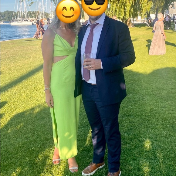 Bardot lime green cut-out midi dress - Picture 2 of 9